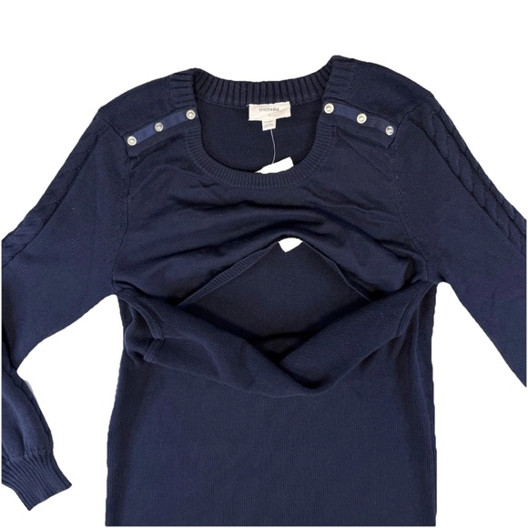 Seraphine Women Size S Bell Sleeve Detail Nursing Top Sweater Navy Blue NWT$95 - Picture 10 of 16